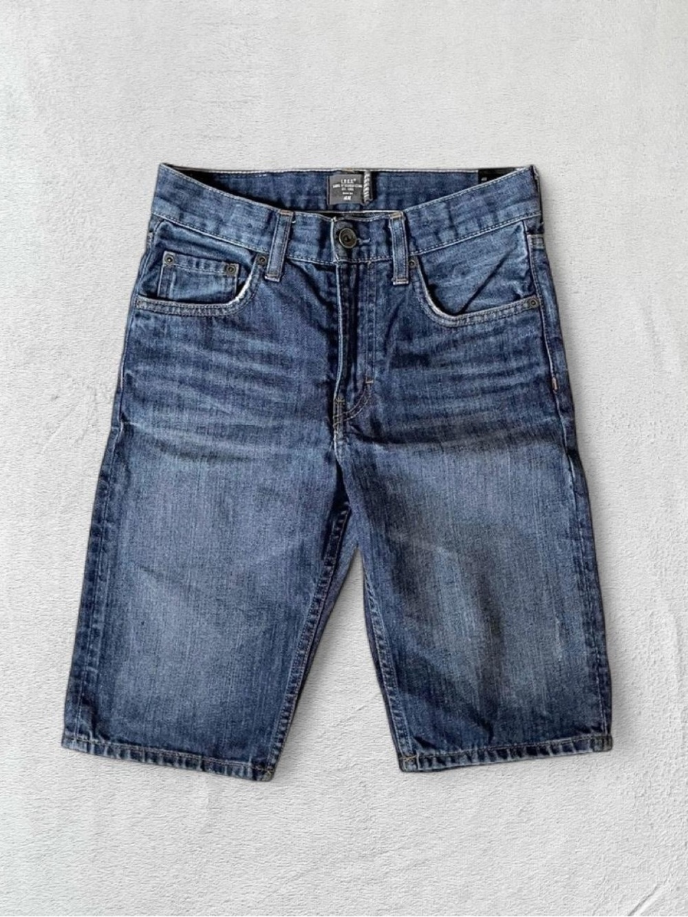H&M LOGG High Rise Medium Wash Knee Length Denim Jean Shorts, Girls’ 9-10Y
